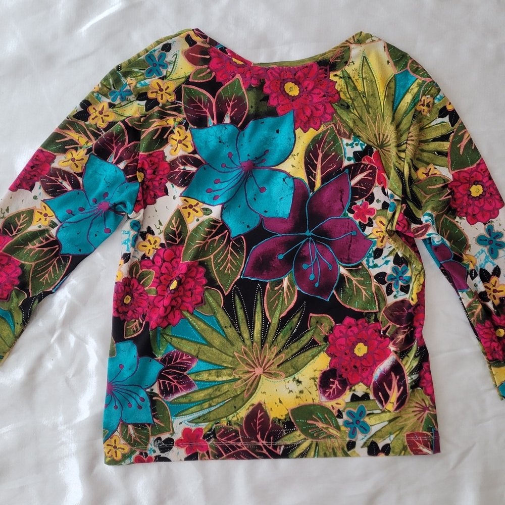 Chico's Multicolor Floral Women's Top - Picture 2 of 3